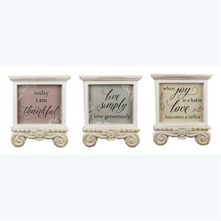 YOUNGS Wood Architectural Frame Tabletop Sign, Assorted Color - 3 Piece 10790